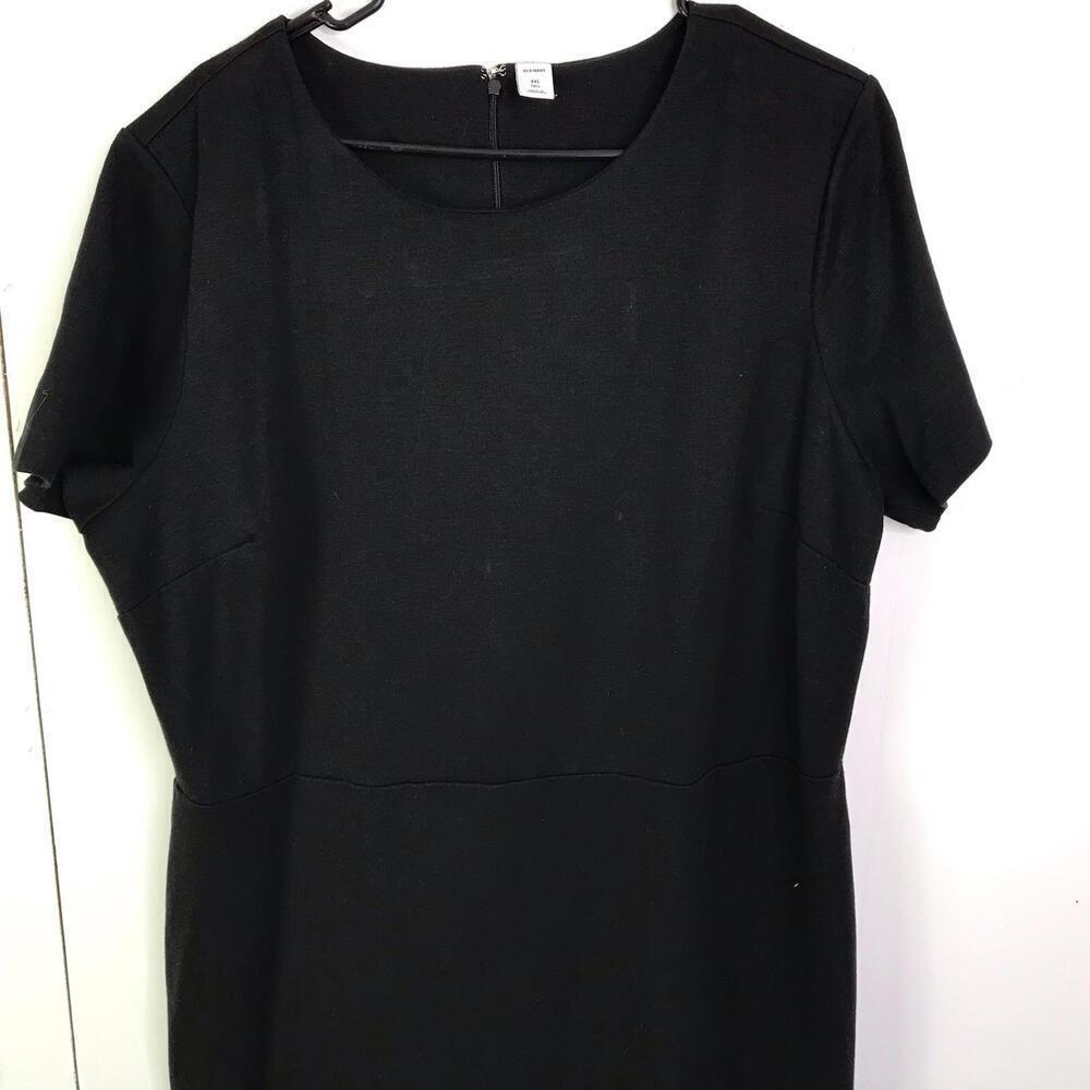 Old Navy Dress Womens XXL Tall Short Sleeve Knit Sheath Stretch Black Capsule - Picture 8 of 9